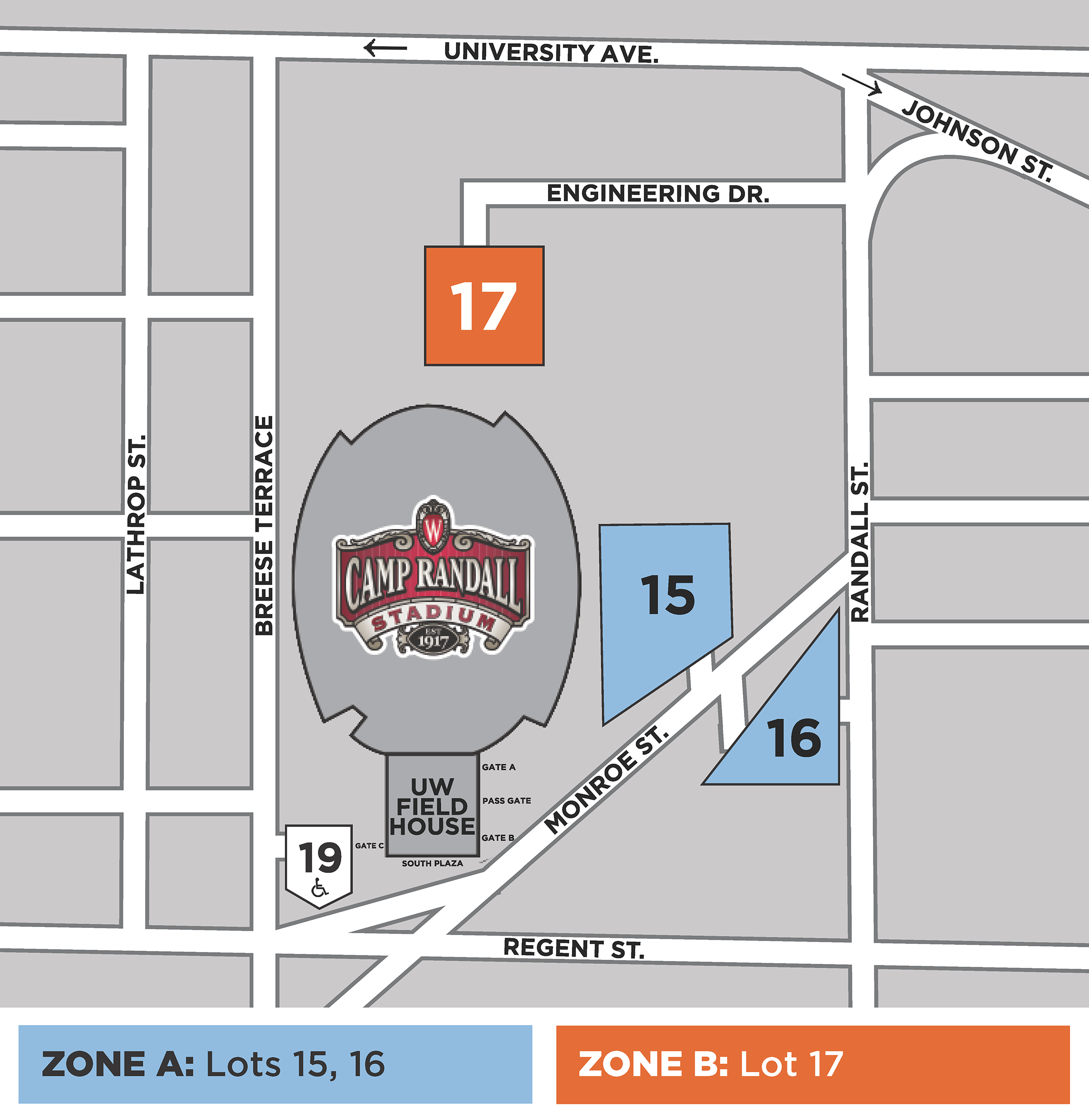 Volleyball Season Parking Map. Visit the Volleyball Season Parking Selection Page for more information.